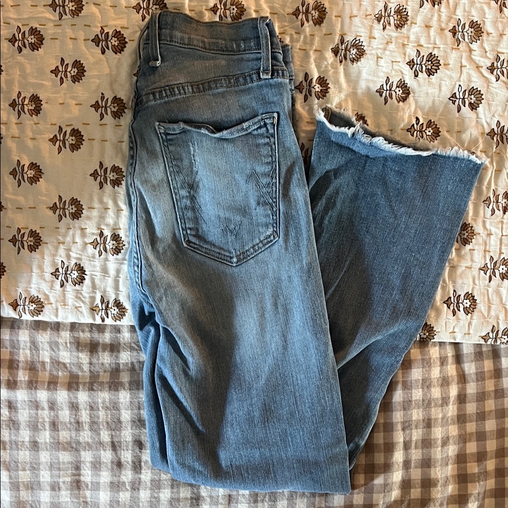 Mcguire cropped button fly high rise jeans
